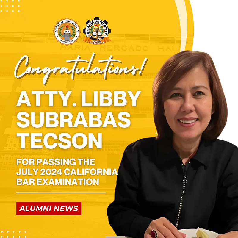 Atty. Libby Subrabas Tecson Passes the July 2024 California Bar Examination