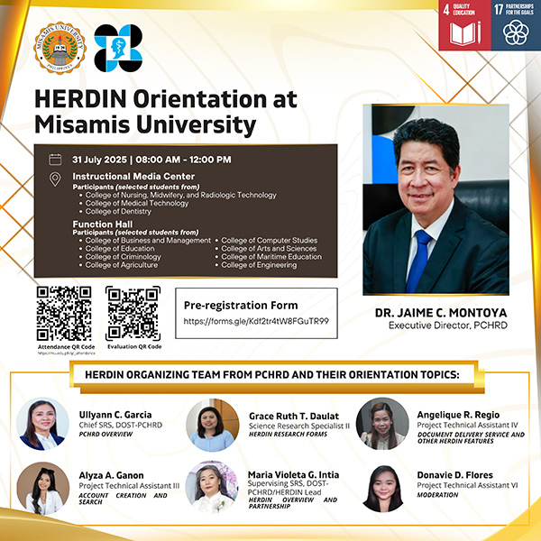 HERDIN Orientation at Misamis University