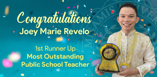 MU Alumnus Joey Marie Revelo Bags 1st Runner up for 'Most Outstanding Public School Teacher'