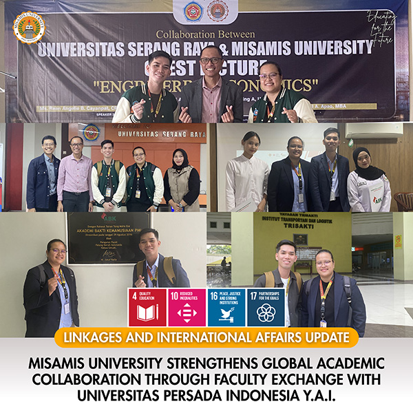 Misamis University Strengthens Global Academic Collaboration Through Faculty Exchange with Universitas Persada Indonesia Y.A.I.