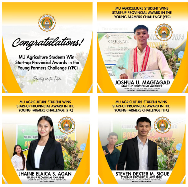 Misamis University Agriculture Students Earn Provincial Awards in Young Farmers Challenge
