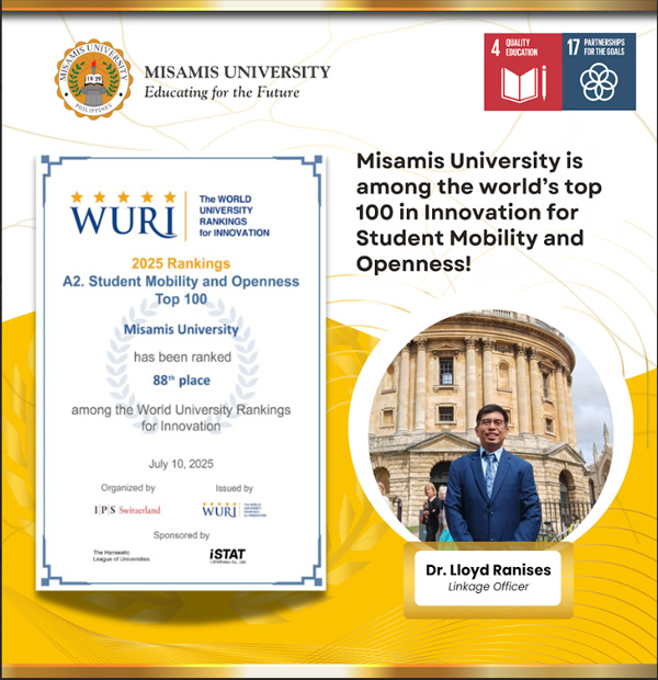 Misamis University Ranks 88th in WURI 2025 for Student Mobility and Openness