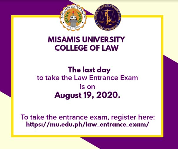 UPDATED COLLEGE OF LAW ENTRANCE EXAM SCHEDULE