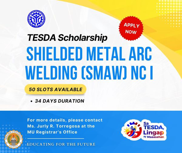 MU Offers TESDA Scholarship for SMAW NCI Program
