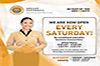 We're now open every Saturday!