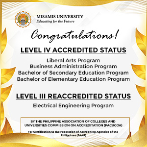 Misamis University Programs Achieve Level IV and Level III Accreditation
