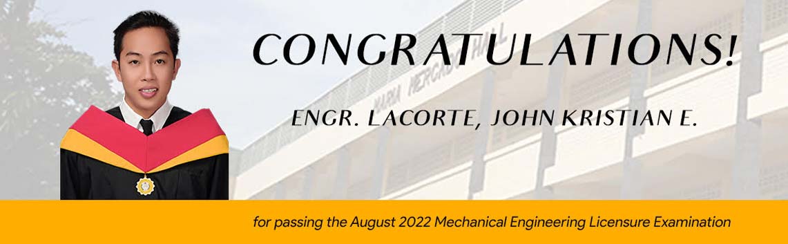 Engr. John Kristian E. Lacorte - 2022 Mechanical Engineering Licensure Examination Passer 