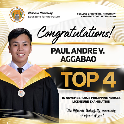 PAUL ANDRE V. AGGABAO for placing TOP 4 in the November 2025 Philippine Nurses Licensure Examination!